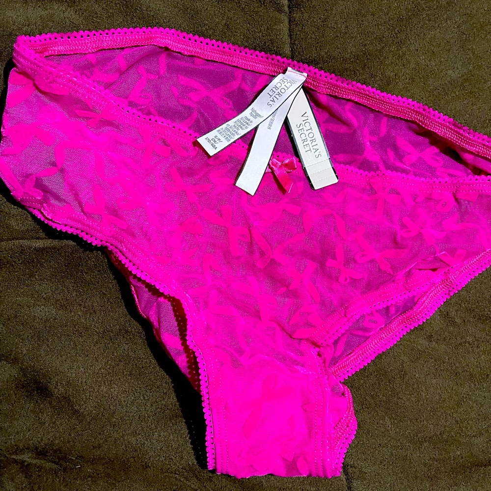 New women's dark pink lace panties.